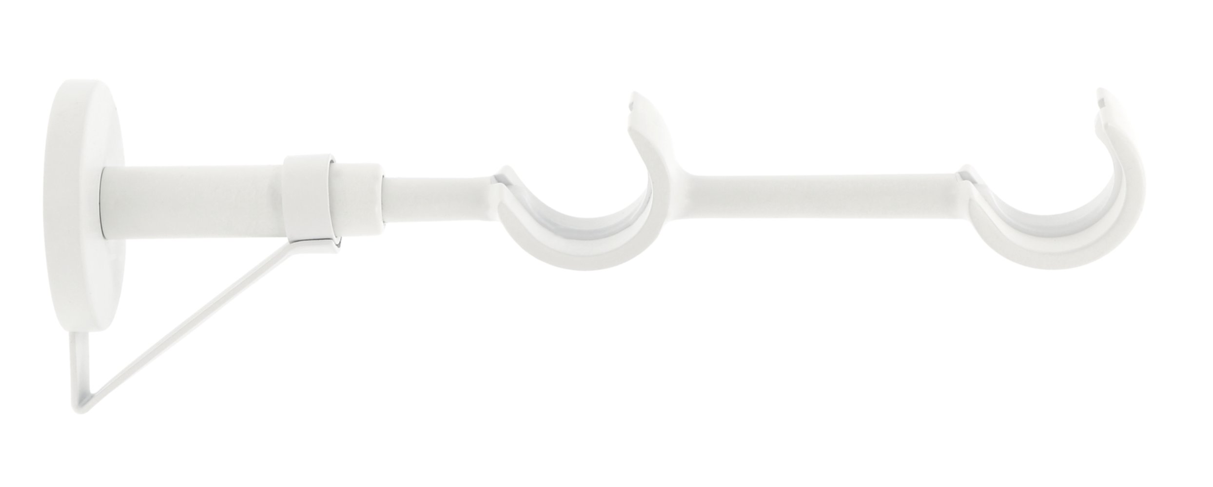 Support métal Ø28mm Double 115-215mm 150-250mm Blanc Mat