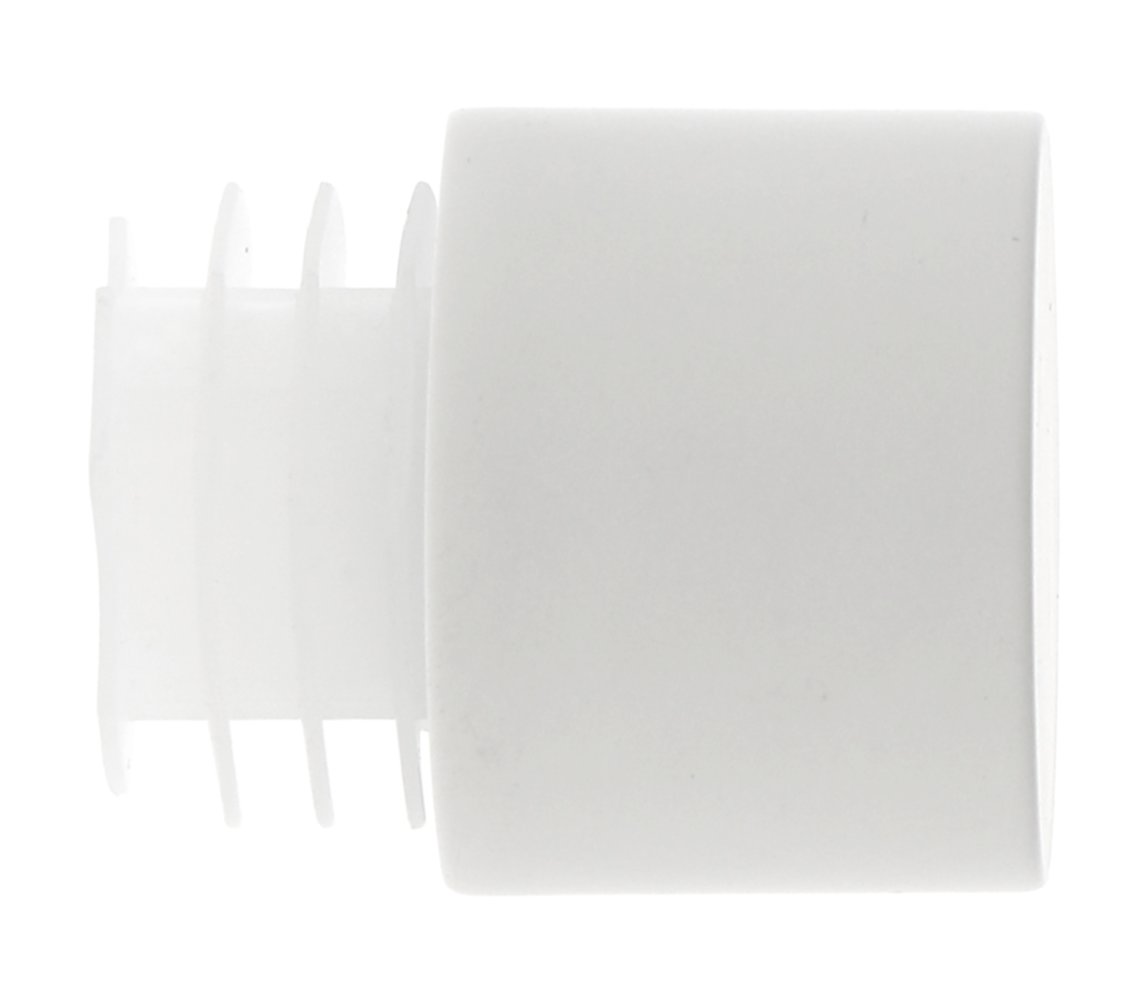 2 Embouts métal Ø28mm Bouchon Blanc Mat