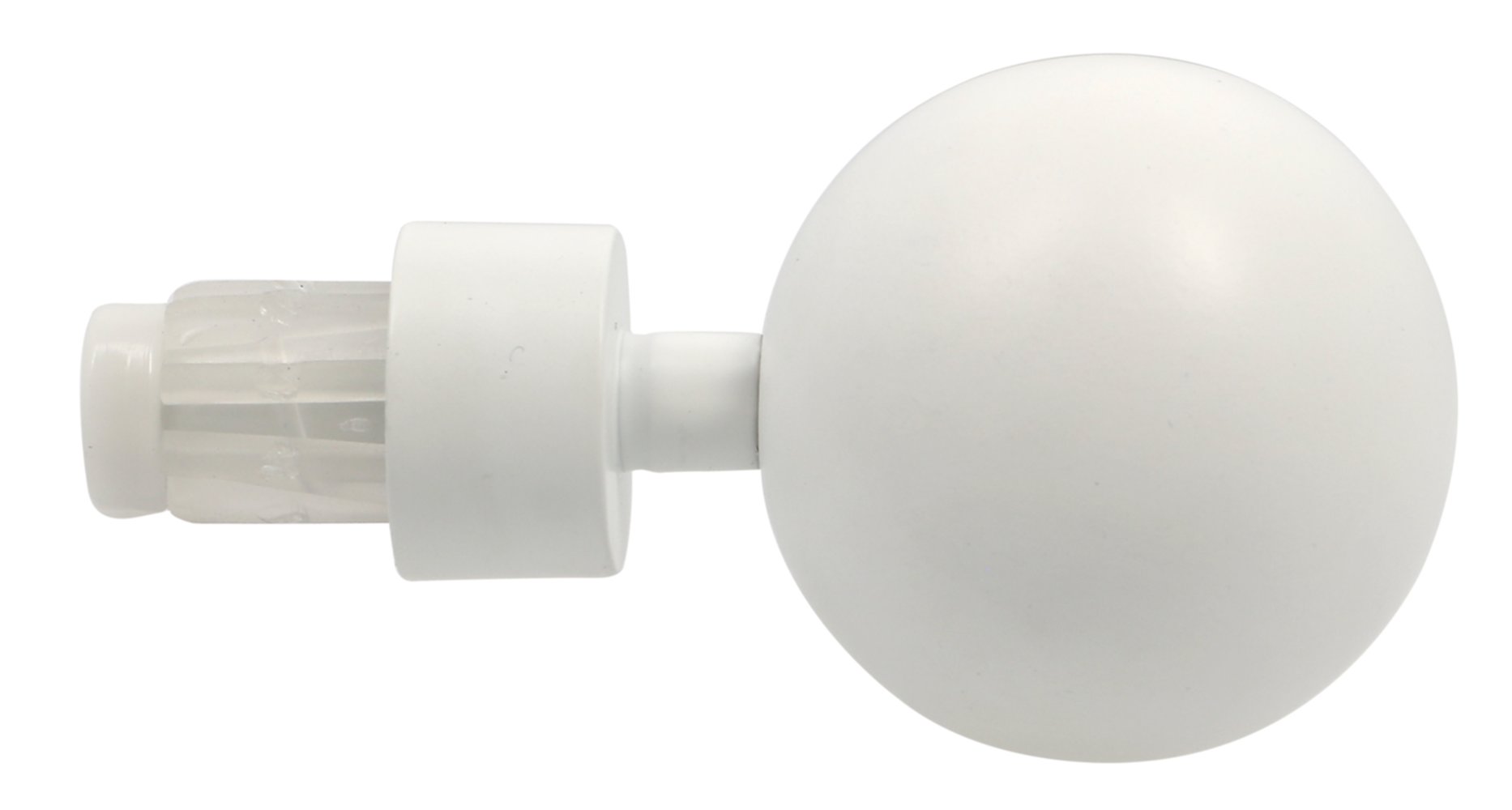 Embout métal Ø28mm Boule Blanc Mat