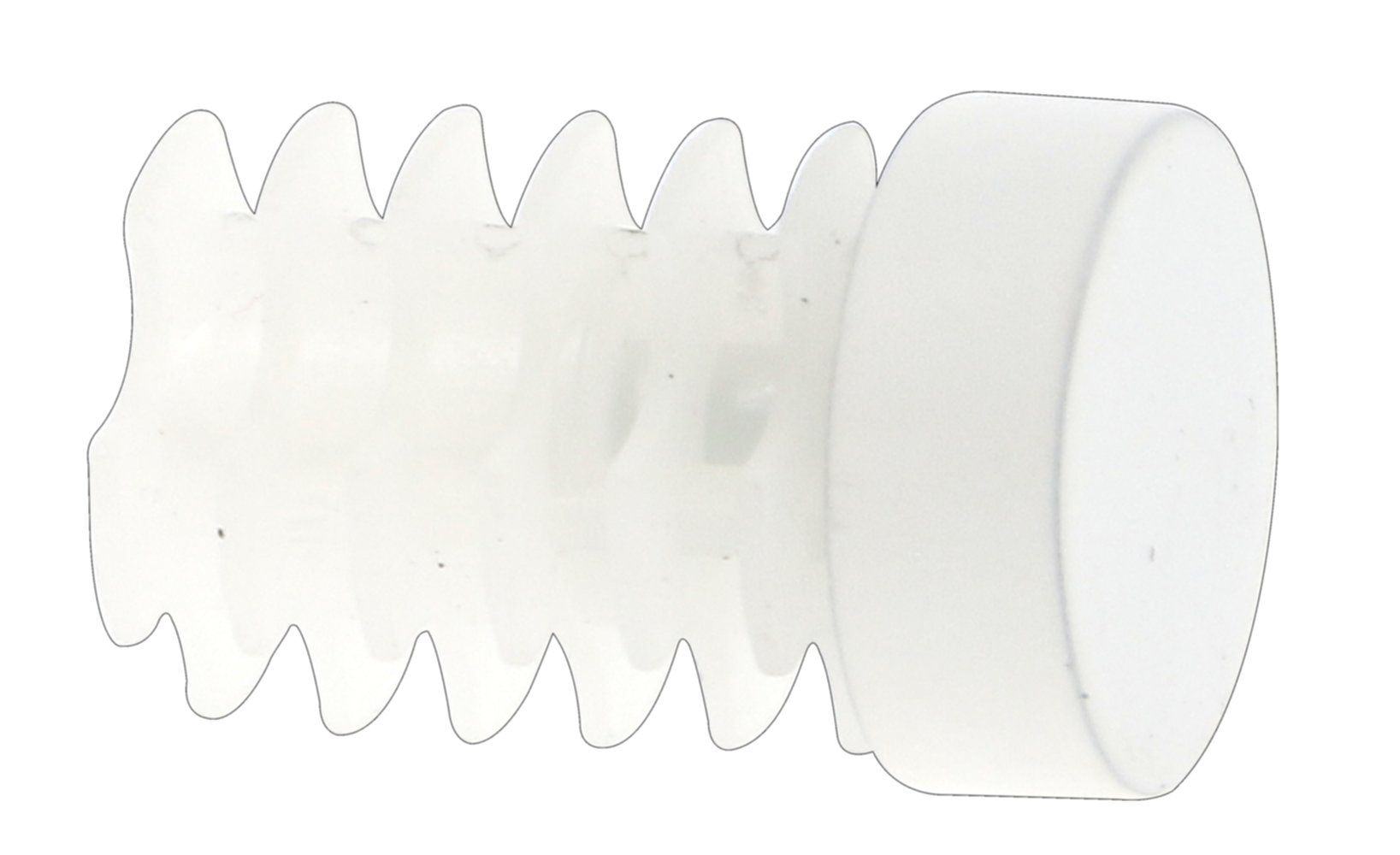 2 Embouts métal Ø20mm Fermium Blanc Mat