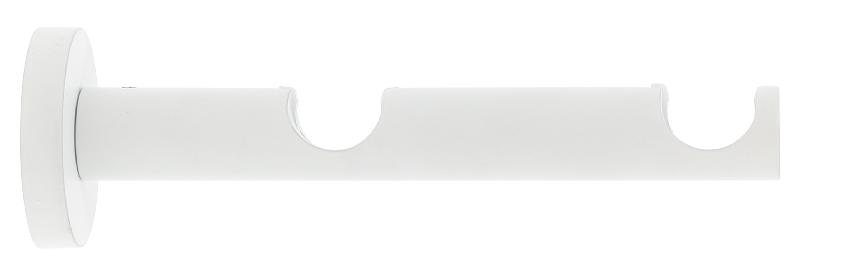 Support métal Ø20mm Tige Double 65/145mm Blanc Mat