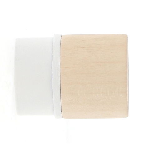 Lot de 2 embouts de barre à rideau en bois/métal bouchon Ø28 érable/blanc mat - MOBOIS
