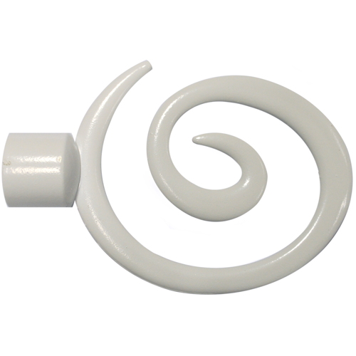 1 embout métal escargot Ø20 blanc brillant