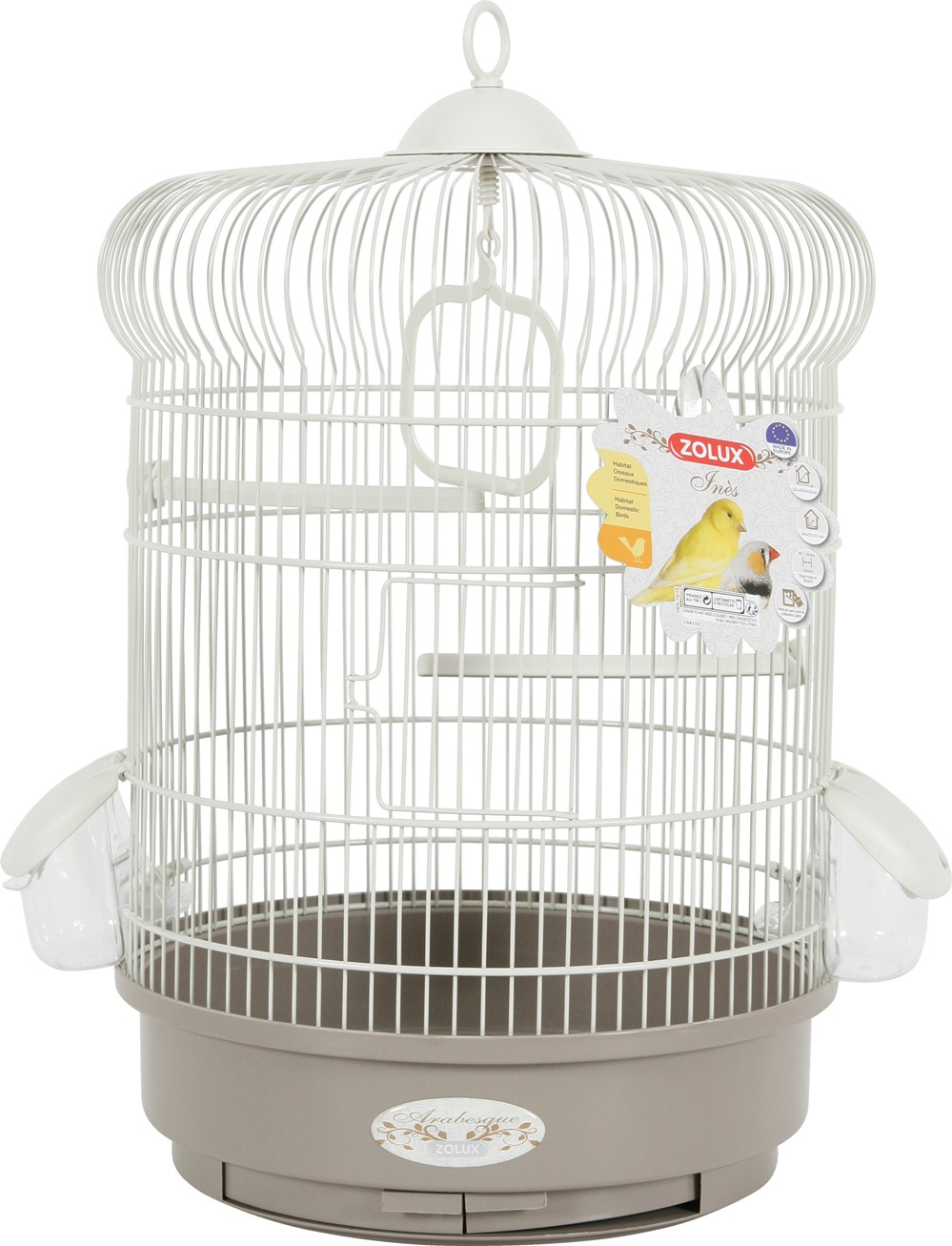 Cage Inés oiseaux - L43xp43xh52cm - Taupe