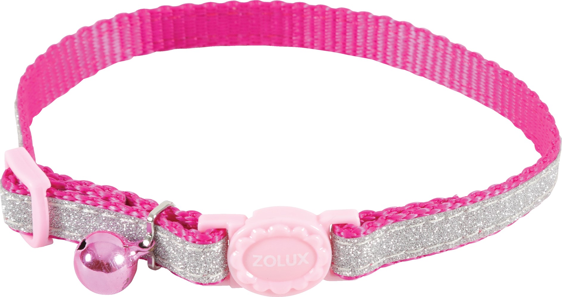 Collier nylon chat Shiny 17 à 30cm rose