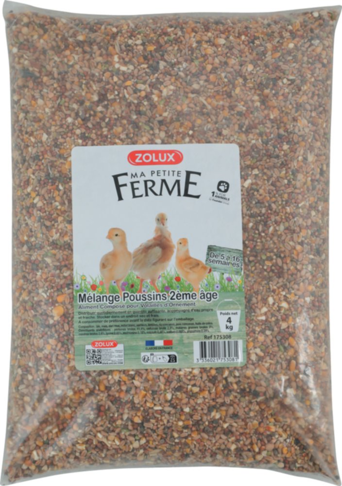 Mélange pour poussin 2ème âge 4kg - ZOLUX