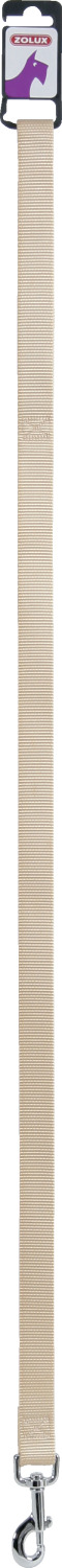 Laisse nylon coloris unis beige largeur 20 mm longueur 1 m