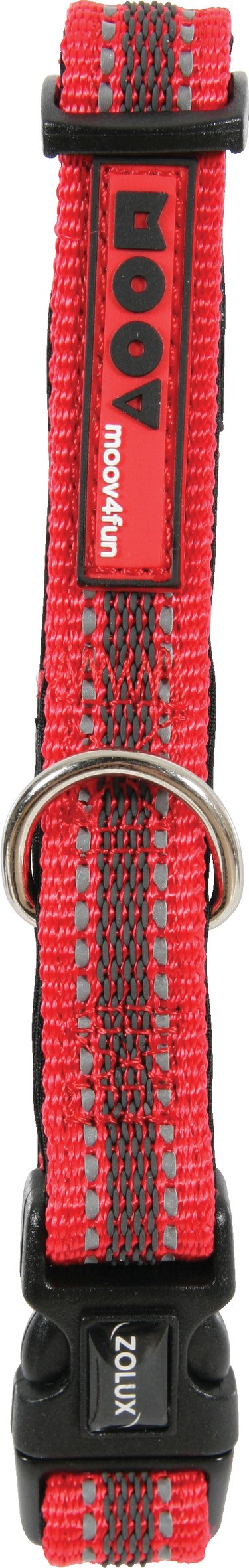 Collier réflectif Moov - 25mm - 45 à 58cm - Rouge