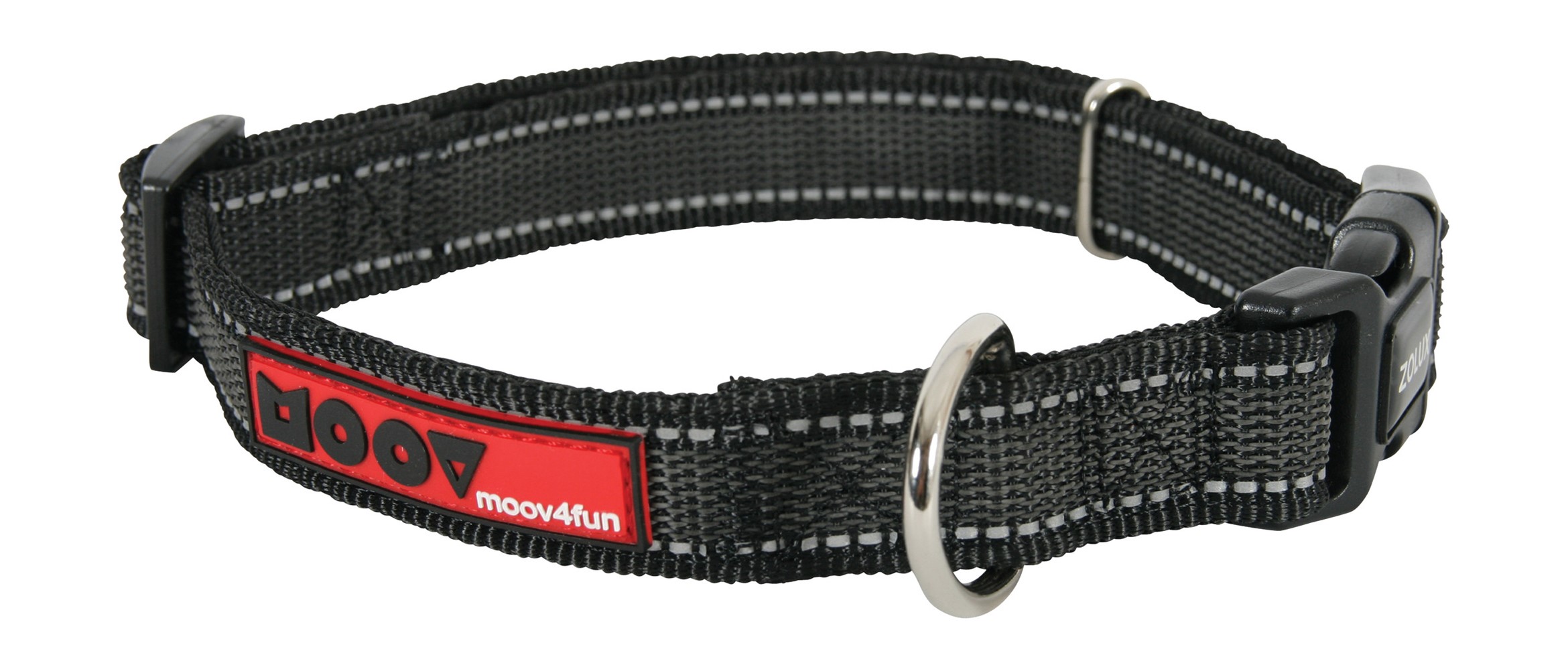 Collier réflectif Moov - 15mm - 30 à 37cm - noir
