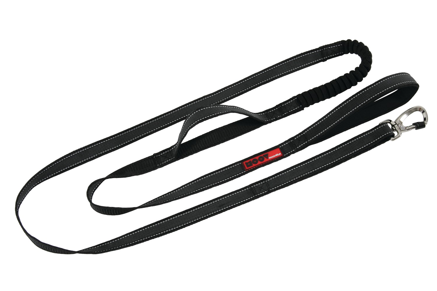 Laisse Moov réflective randonnée - 2,40m - noir