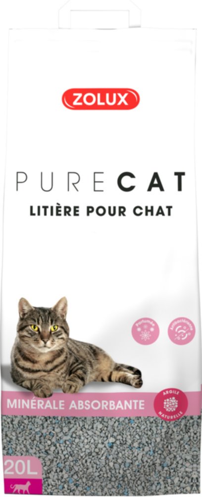 Litière minérale absorbante parfumée Purecat 20L - ZOLUX