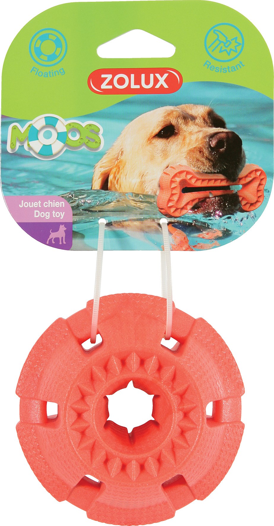 Jouet flottant balle chien d9.5cm orange