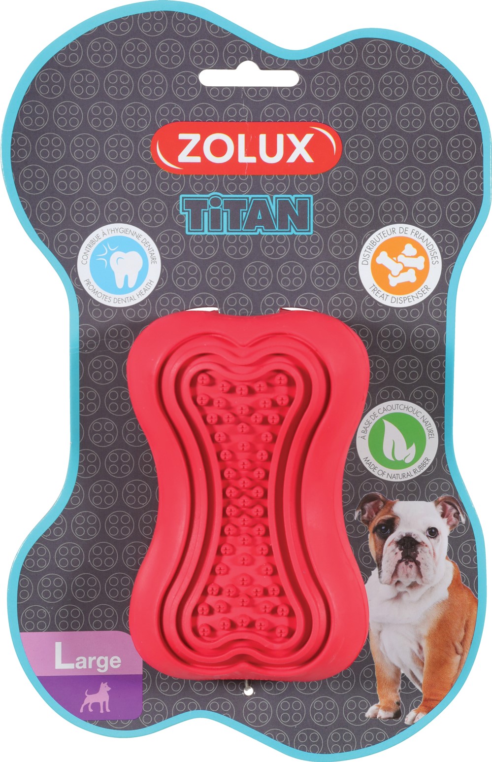 Jouet chien caoutchouc Titan 11,5cm rouge