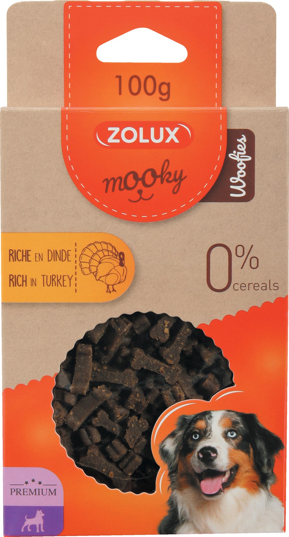 Friandise Mooky prenium Woofies - dinde - 100g