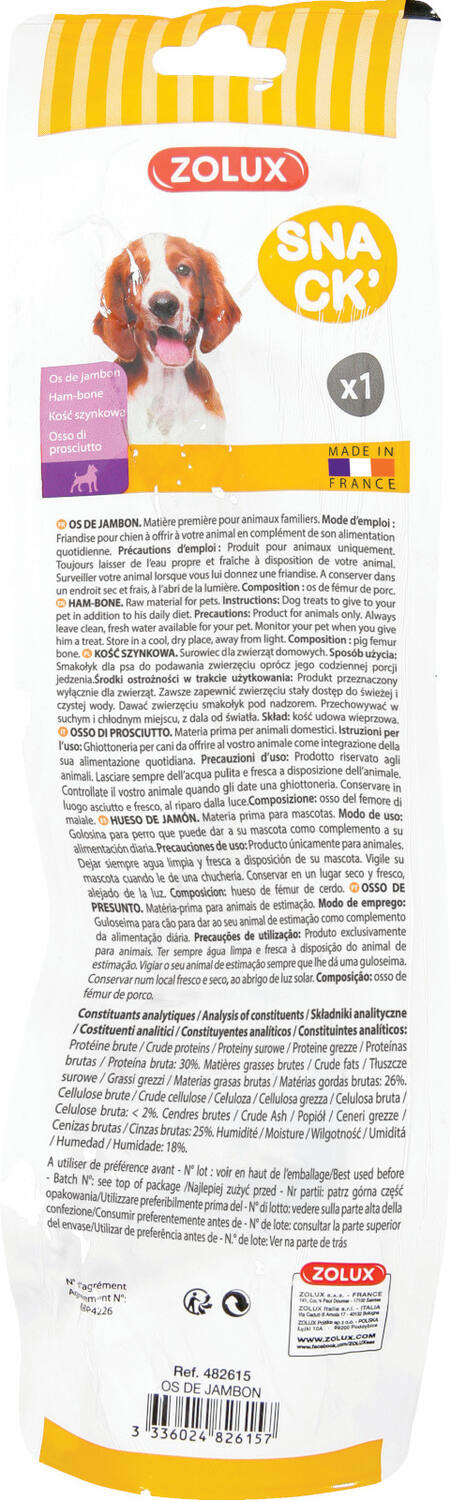 Friandise naturelle os de jambon