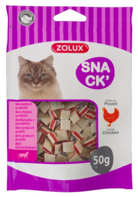 Friandise chat mini sandwich poulet 50g