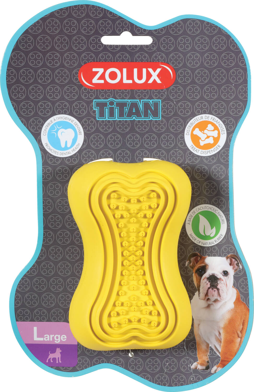 Jouet chien caoutchouc Titan - 11,5cm - jaune