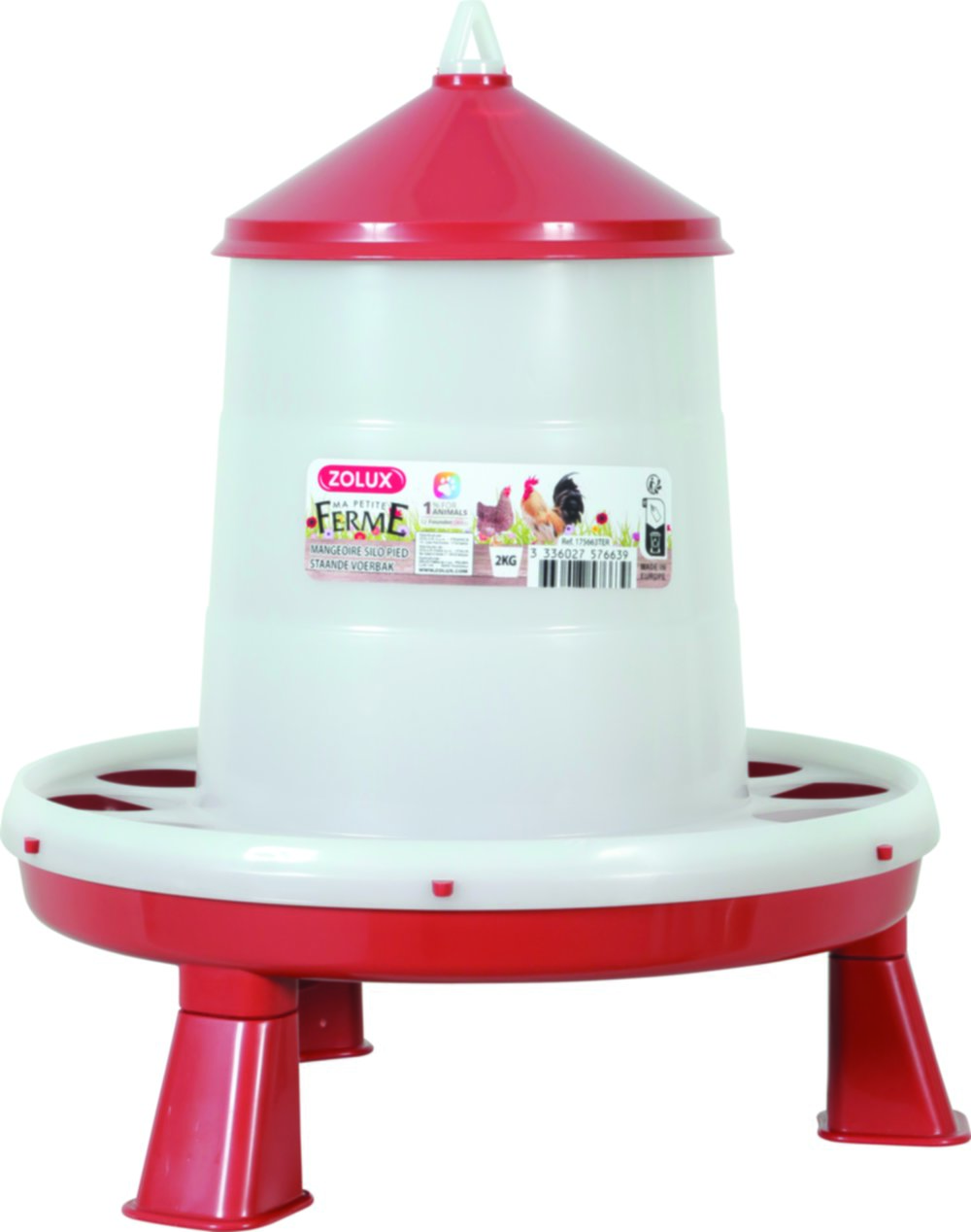 Mangeoire silo 2 kg sur pied terracotta