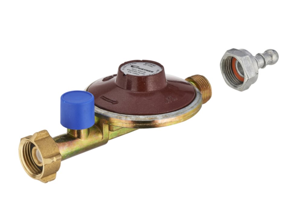 Détendeur butane sécurisé 1,3 kg/h 28mbar écrou / M20x150 + tétine - NOYON THIEBAULT