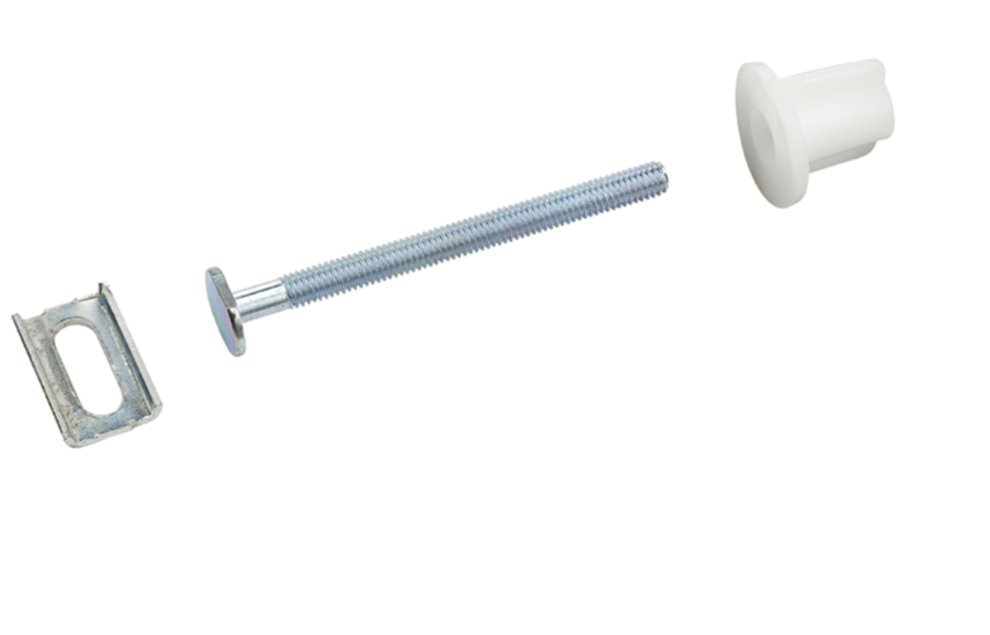 2 fixations abattant de WC vis 6x75mm tête ovale + écrou + glissière métal - NOYON & THIEBAULT
