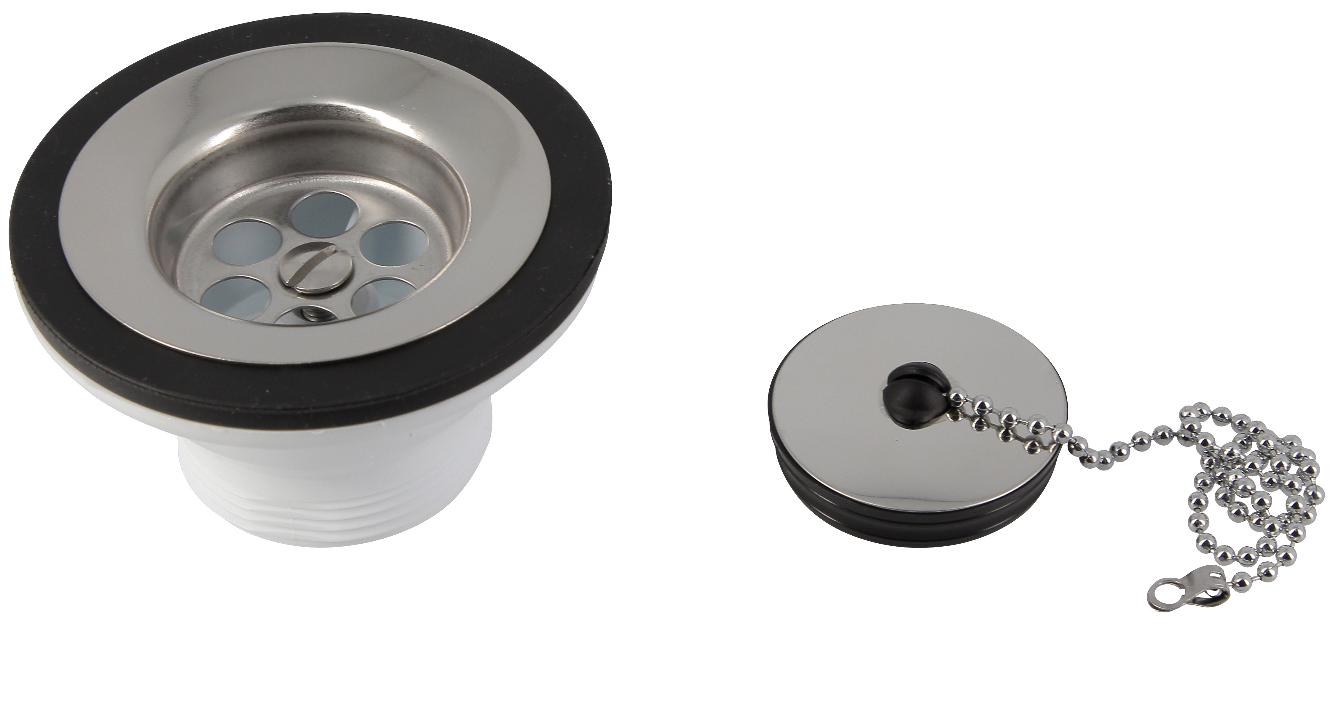 Bonde à bouchon pour évier 1 cuve perçage Ø50mm