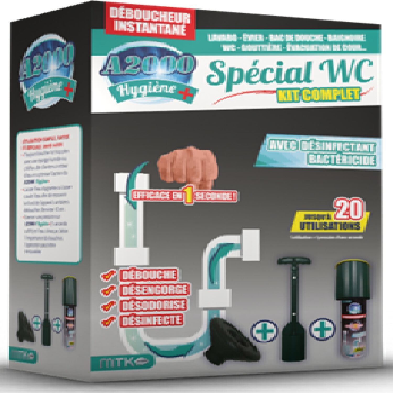 Kit déboucheur-a2000 hygiène+ 