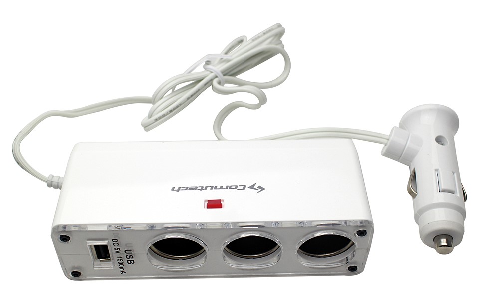 Chargeur 12/24 v triple prise allume-cigare + port usb wb