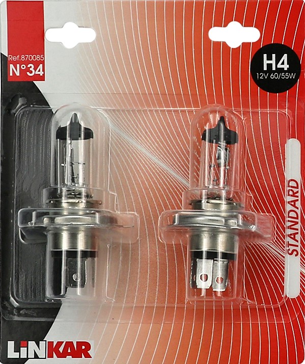 2 lampes linkar h4 12v 60/55w