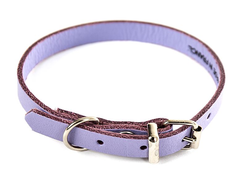 Collier cuir 18-45cm parme