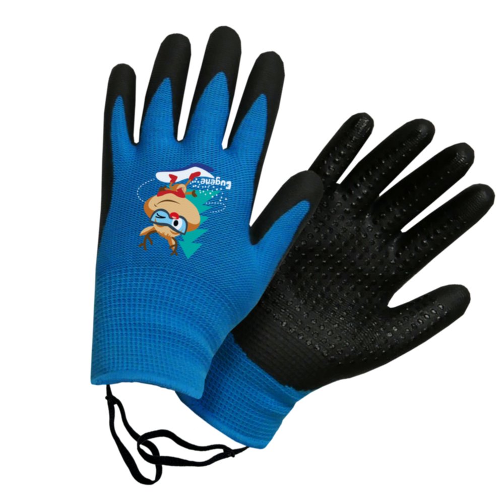 Gants enfant fins & chauds bleu Eugène le renne 4-6 ans