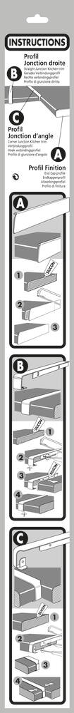 Profil Plan de travail pour raccord droit alu 28mm - NORDLINGER PRO