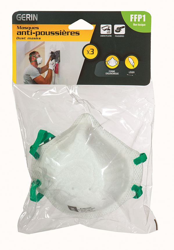 Lot 3 masques anti-poussieres FFP1 - GERIN