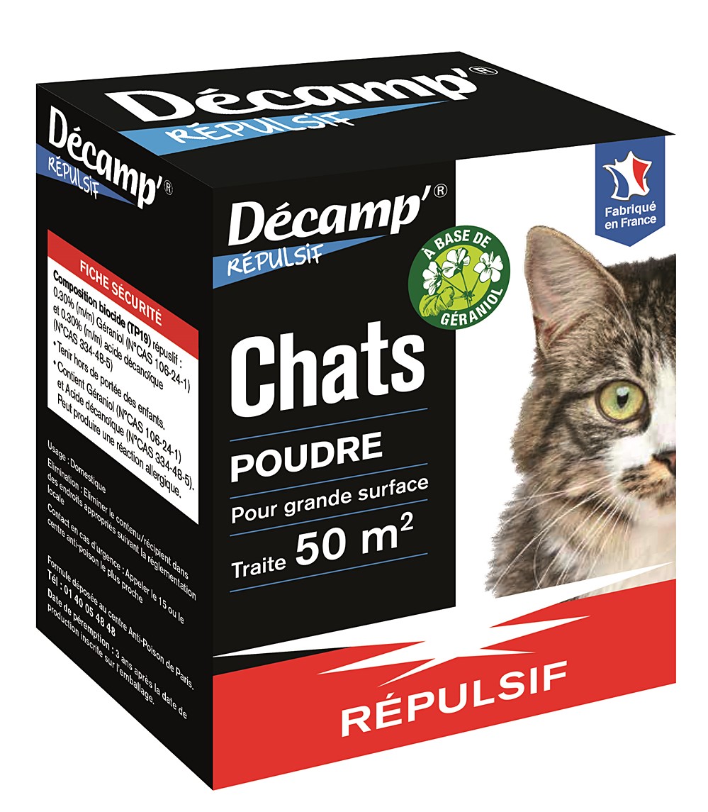 Répulsif spécial chat poudre boite 200g decamp'
