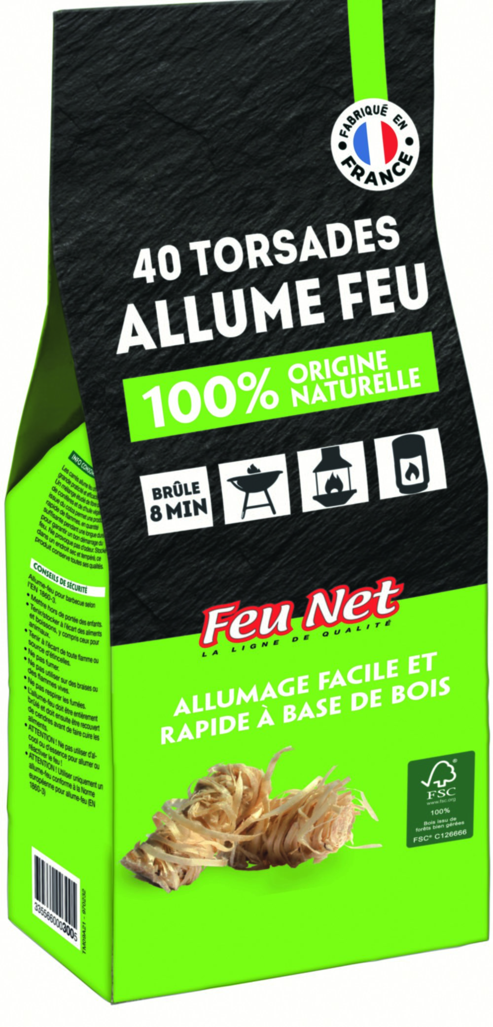 40 TORSADES ALLUME-FEU