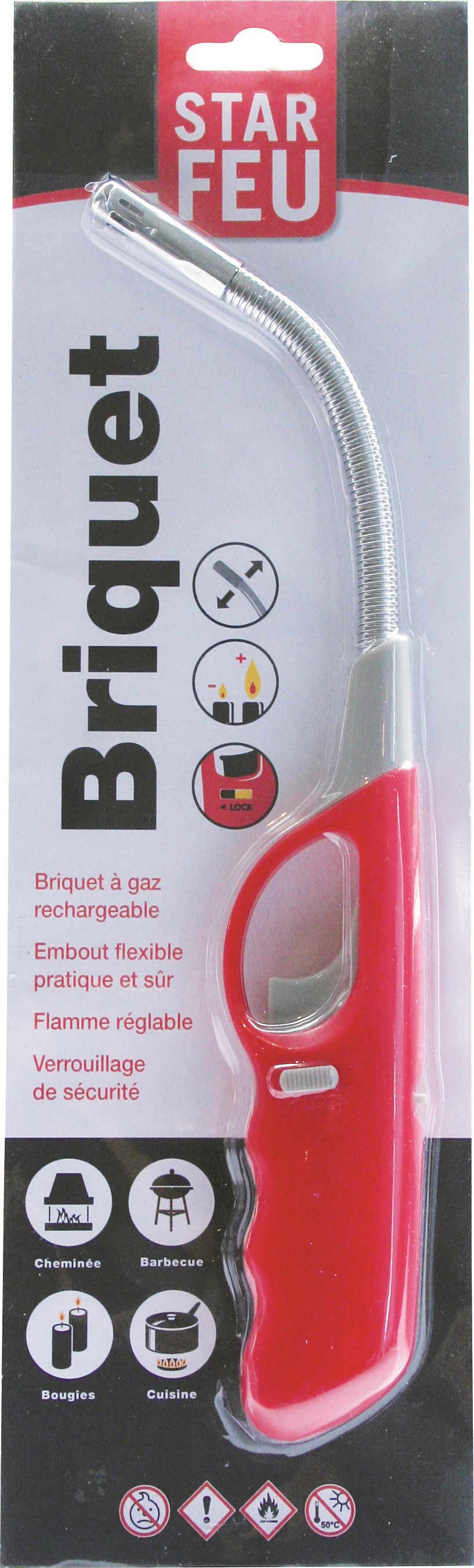 Briquet rechargeable 28cm embout flexible
