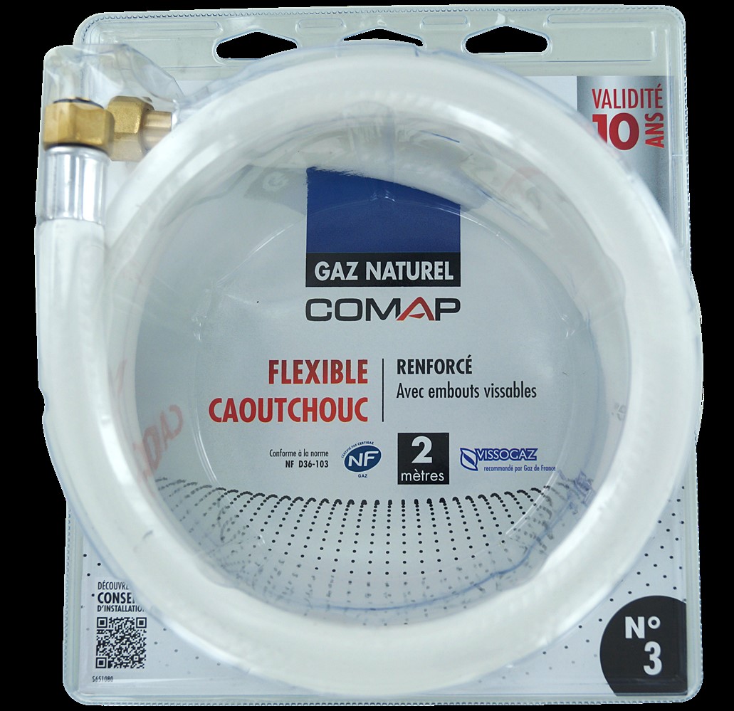 Flexible caoutchouc gaz naturel 2m - COMAP