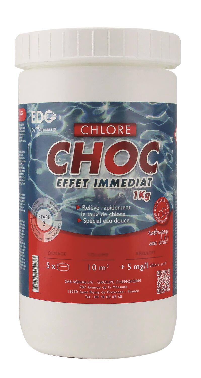 Pastilles chlore rapide 20g 1 kg - EDG by AQUALUX