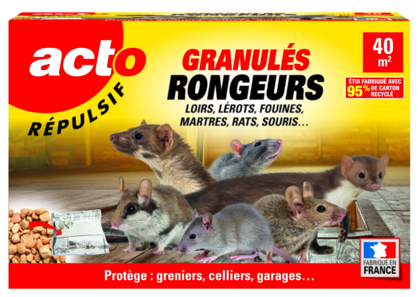 Granulés Répulsif Rongeurs 40m² - ACTO