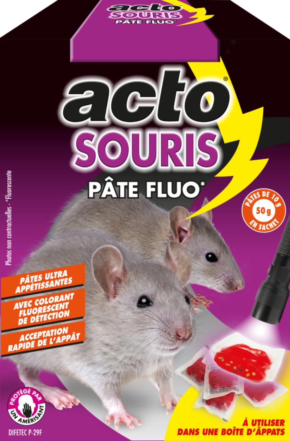 Pâte Appât Fluorescente Souris 5x10gr - ACTO