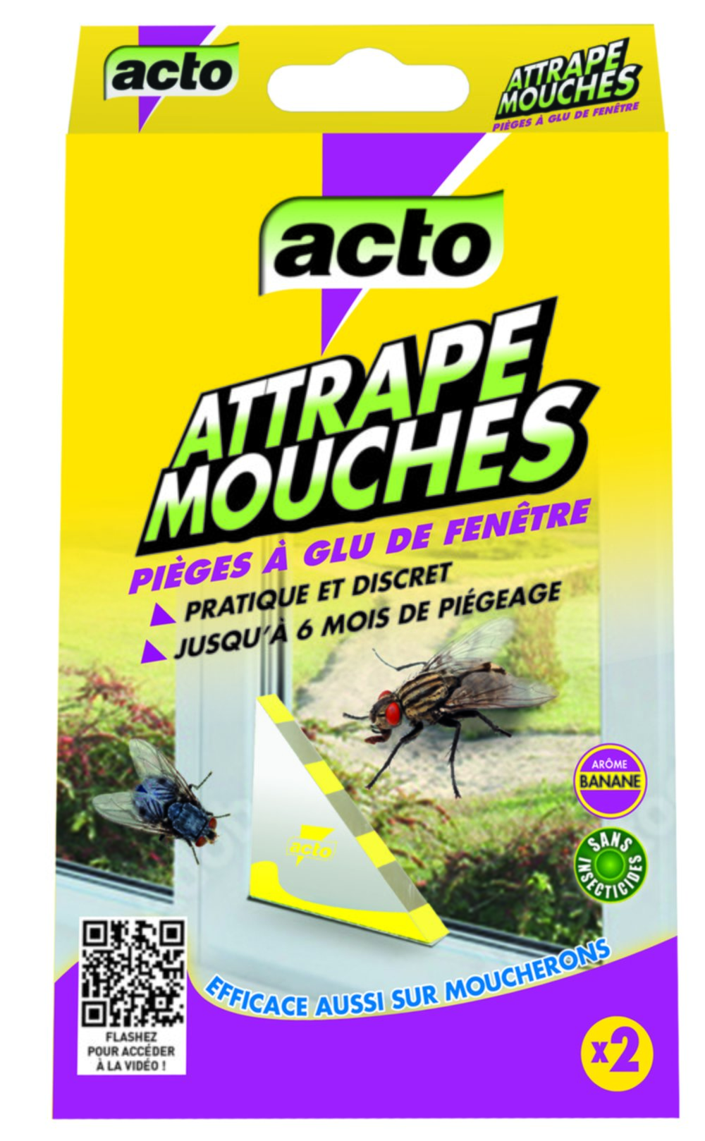 2 Pièges à Mouches d'angles de fenêtres - ACTO