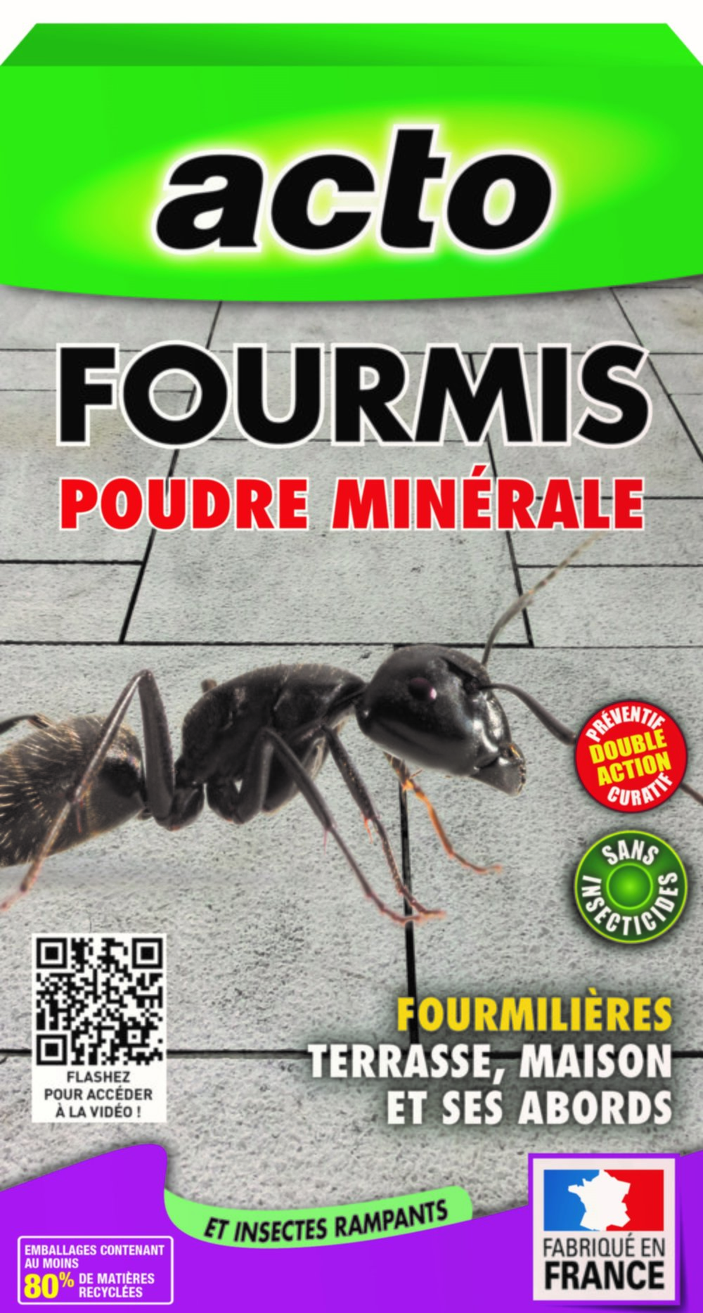 Poudre minérale fourmis 400gr - ACTO