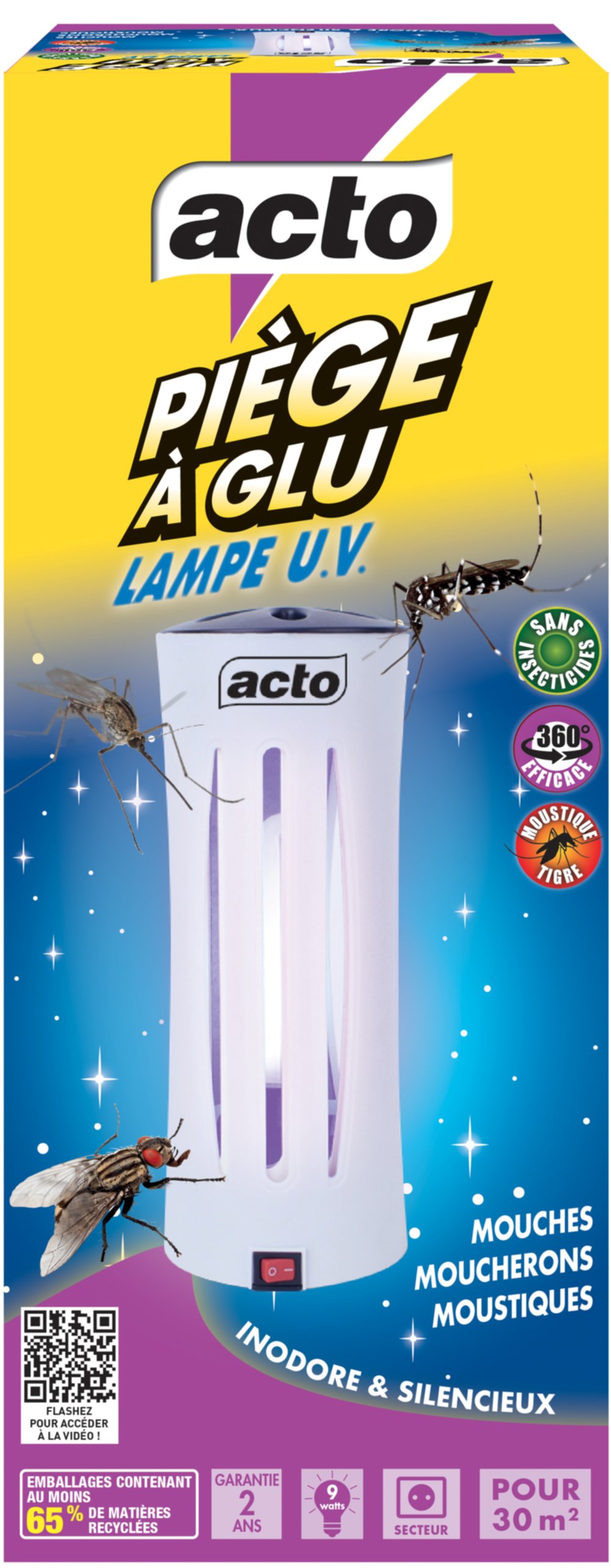Piège à glu lampe U.V. 30m² - ACTO