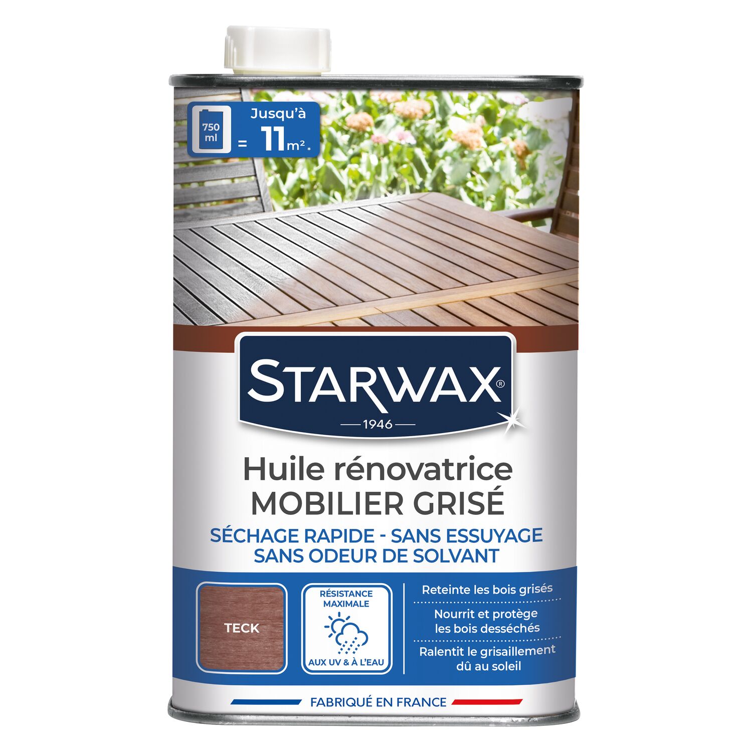 Huile rénovatrice pour mobilier grisé 750ml