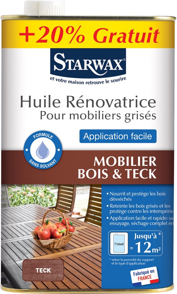 Huile rénovatrice pour mobilier grisé 750ml + 20% - STARWAX