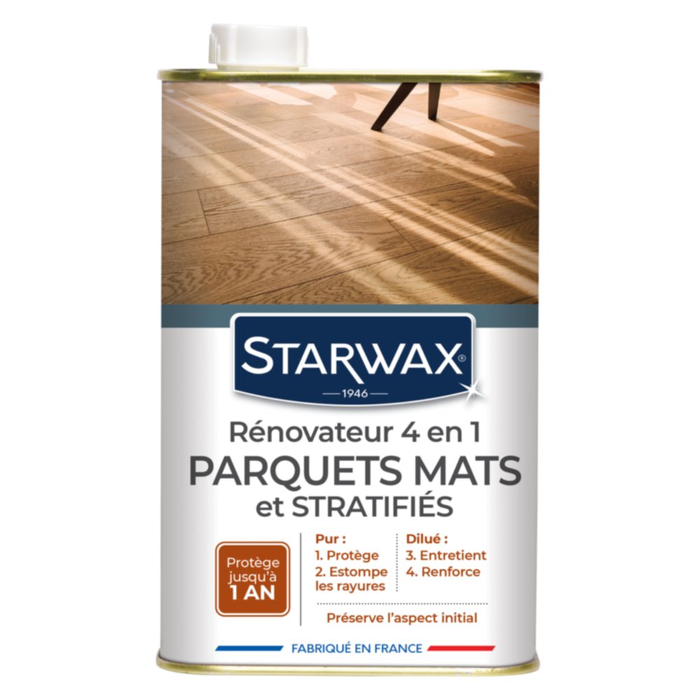 Rénovateur 4 en 1 parquet et stratifié mat 900 ml - STARWAX