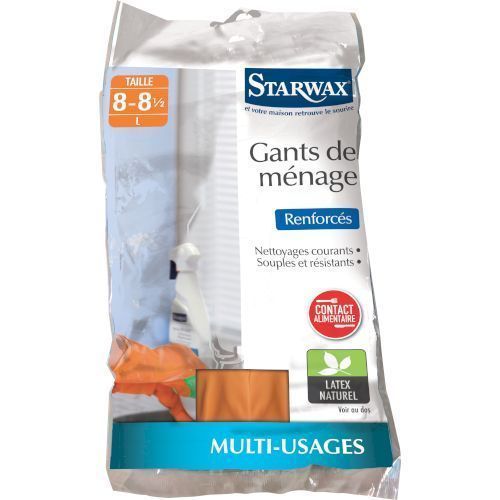 Gants de ménage renforcés taille 8 - 1 paire