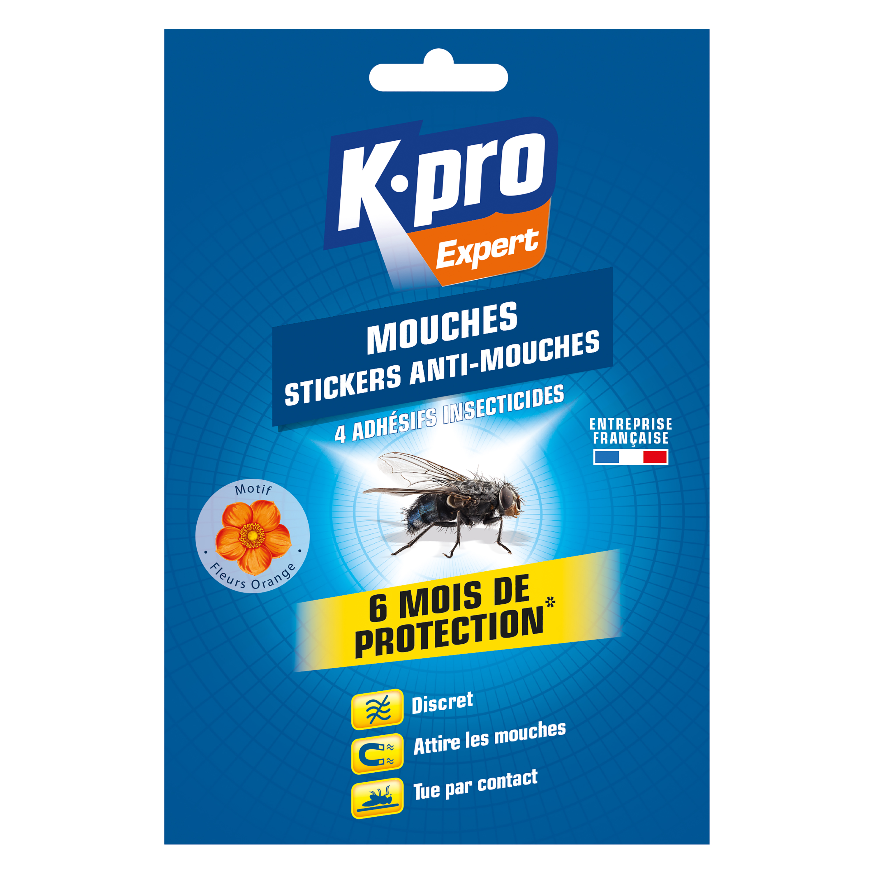 4 bandes adhésives anti-mouches fleurs - KAPO