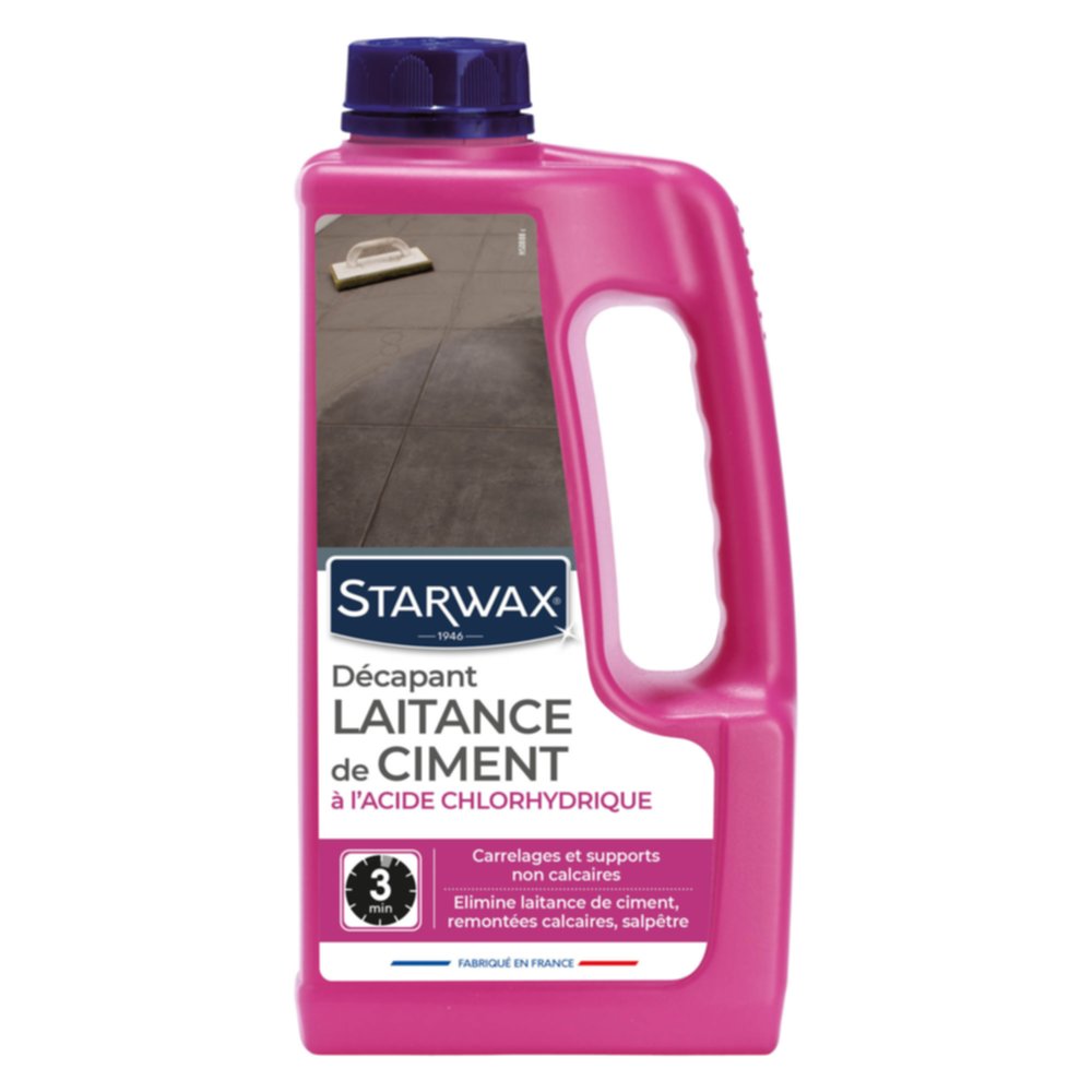 Décapant laitance de ciment pour sols carrelés 1L - STARWAX
