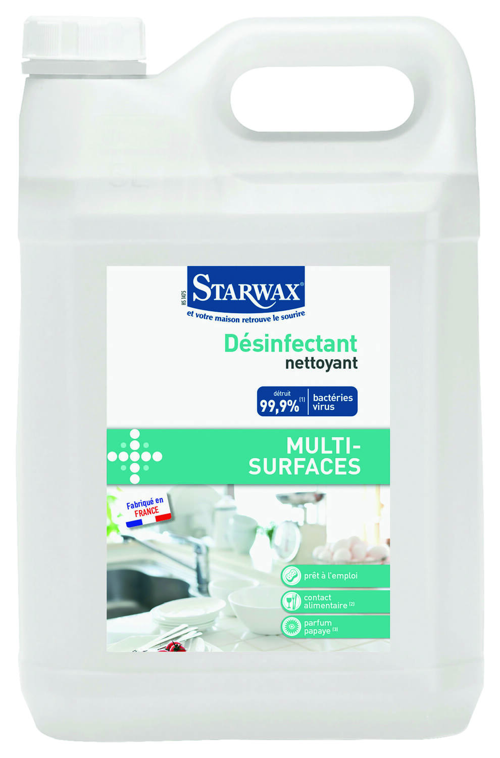 Désinfectant sols et surfaces lavables 5L - STARWAX