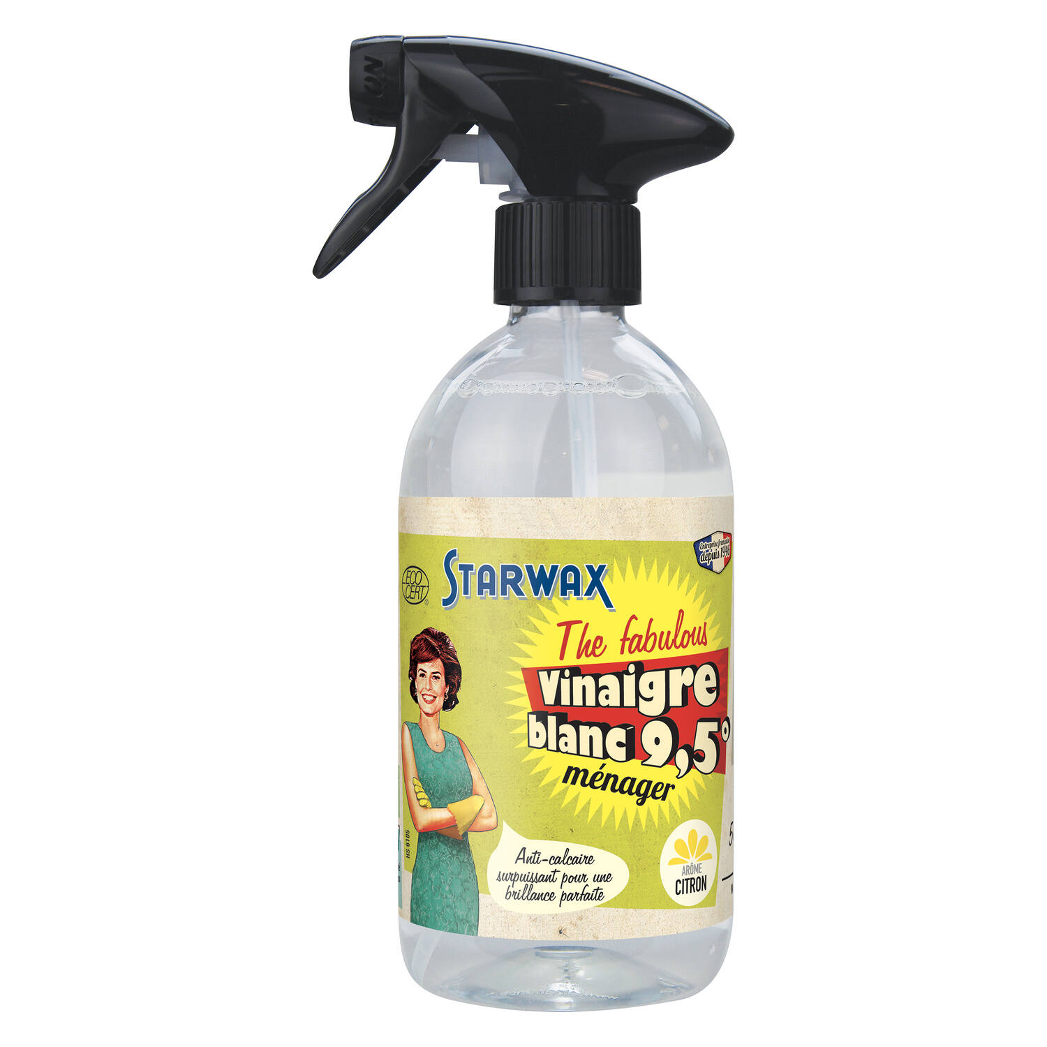 Vinaigre blanc ménager 9,5° citron 500ml - STARWAX THE FABULOUS